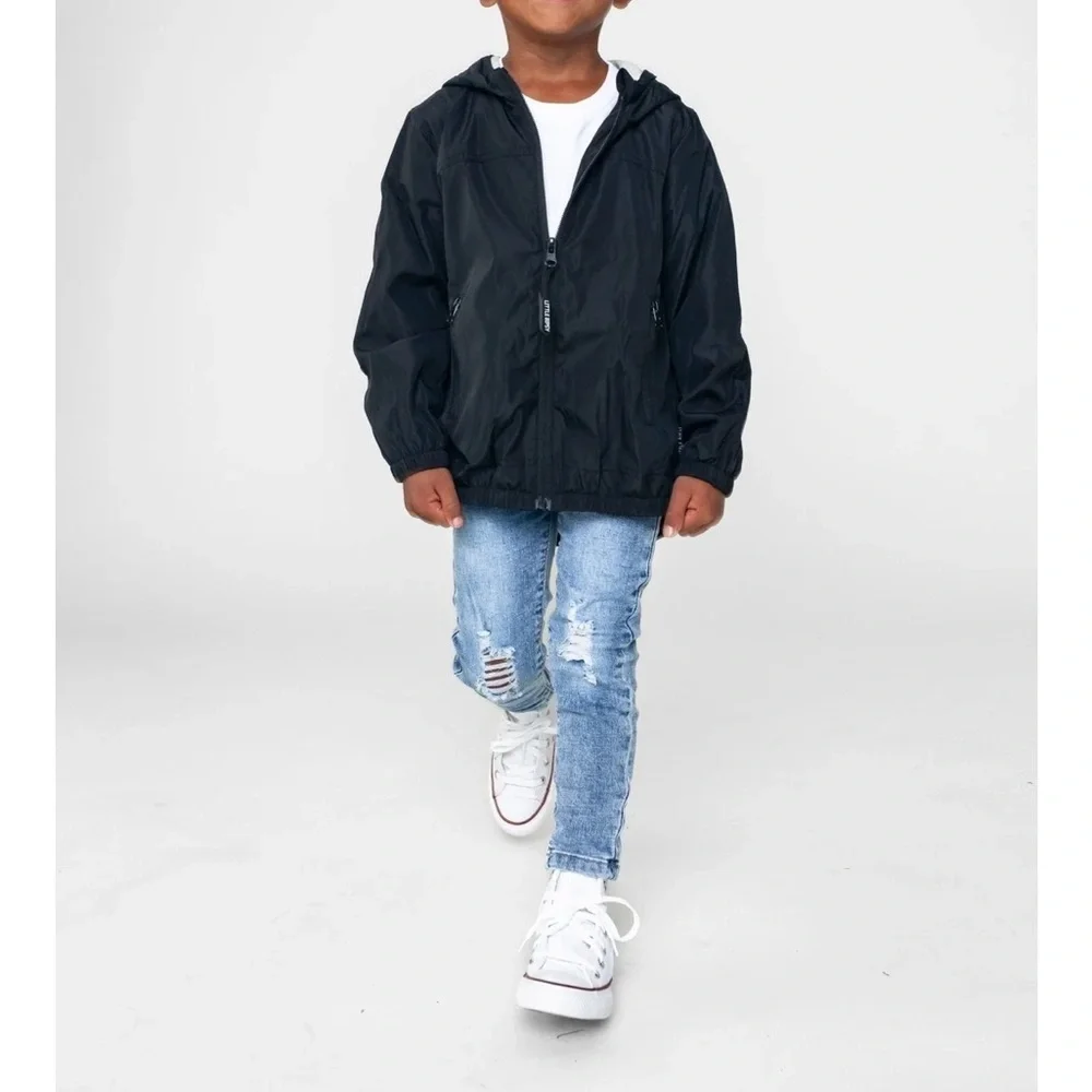 Little Bipsy Black Hooded Rain  Jacket